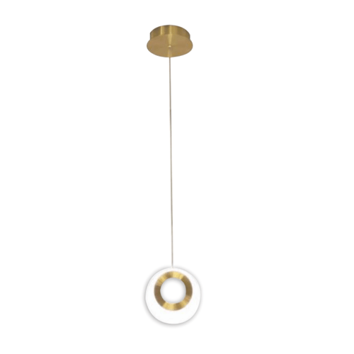 Pendente Led Alumínio/Acrílico Dourado Fosco - Sindora
