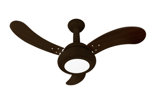 Ventilador De Teto One Led Com 3 Pás  (Marron/Pás Tabaco) 127v – Venti-Delta