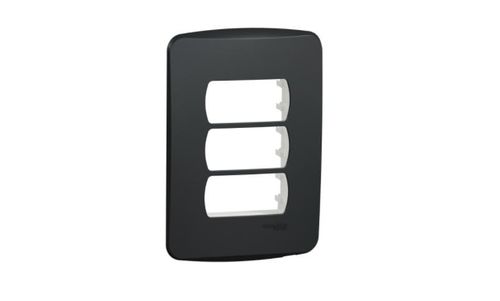 Placa Miluz 2X4 3 Postos Separados Com Suporte S3B77131 Grafite - Schneider
