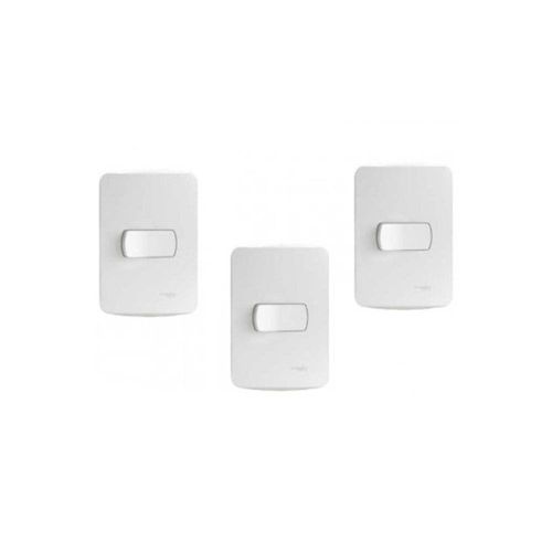 Kit Com 3 Interruptor Simples Miluz 10A 250V S3B69310 Placa Horizontal - Schneider