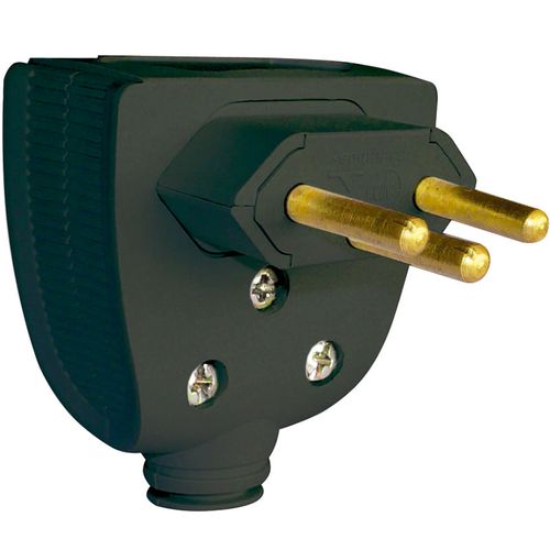 Plugue Macho 2P+T Preto - Pial