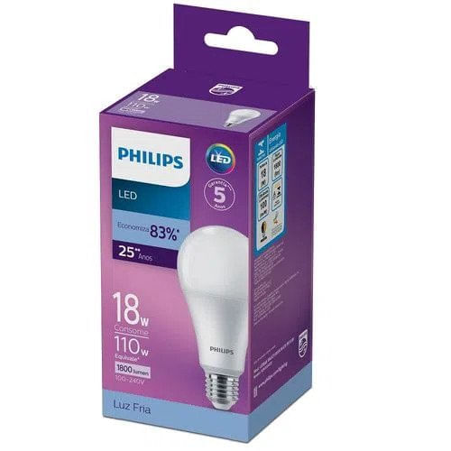 Lâmpada Led Bulbo E-27 Biv 18w 6500k 1800lms A75 - Philips