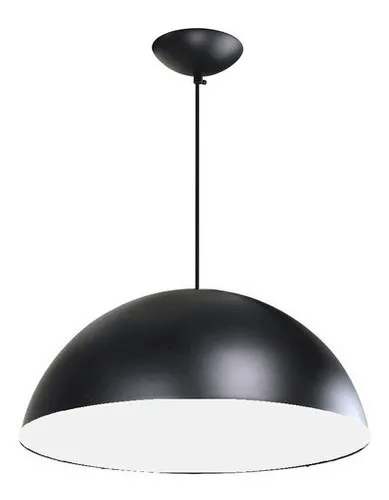 Pendente Esfera Gigante Preto Fosco Externo C/Branco Interno Ref.3717 - Caisma