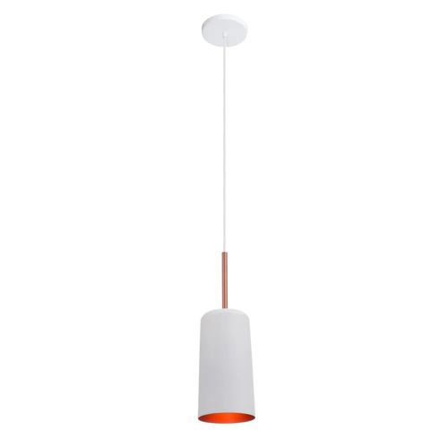 Pendente Alumínio Buque 12cm Ref.454 – Itamonte | Branco C/ Cobre
