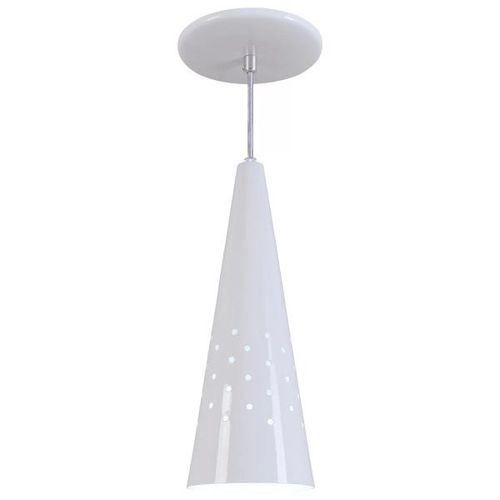 Pendente Alumínio Cone Com Furos Branco - Thema