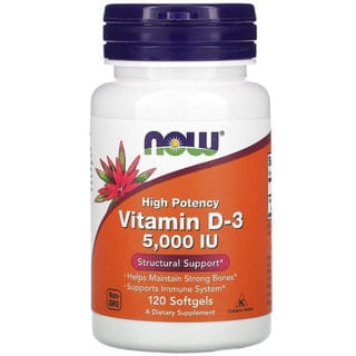 Vitamina D-3 5.000 UI Now Foods – 120 Cápsulas