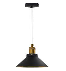 Pendente Hat Mini Industrial 21CM Preto Externo Com/Bronze Interno Ref.7813 – Caisma