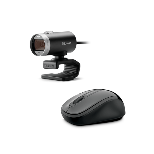 Combo Office - Mouse Loch Ness Sem Fio Usb Preto e Webcam Cinema USB Preta Microsoft - H5D00013K