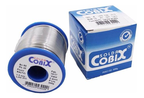 Solda Estanho 60 X 40 Carretel 500g AZ 1.5mm - Cobix