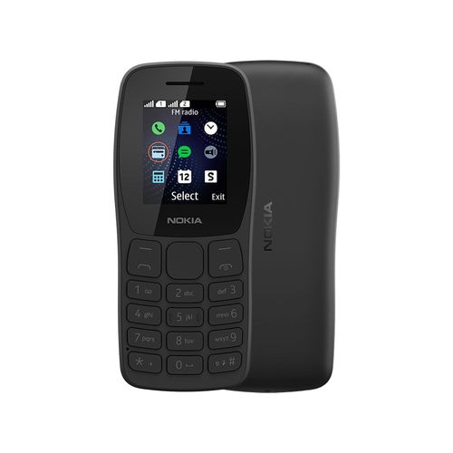 Celular Nokia 105 Dual Chip + Rádio FM + Lanterna + Jogos pré-instalados - Preto - NK093