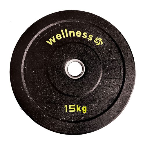 Anilha Olímpica Borracha Amarelo New Bumper Plate 15kg Wellness - WK008