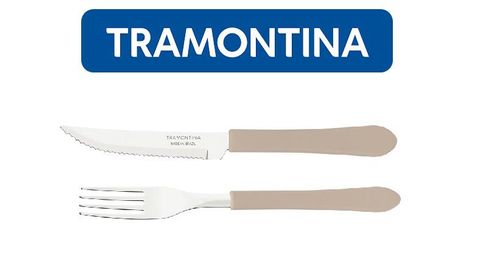 Kit Restaurante 24 Talheres Tramontina 12 Facas + 12 Garfos Azul