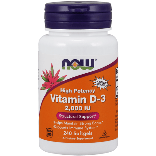 Vitamina D-3 2.000 UI Now Foods – 240 Cápsulas