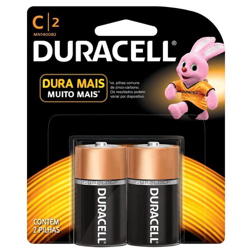 Bateria Alcalina C - Media Mn-1400b2 Cartela C/ 2un -  Duracell
