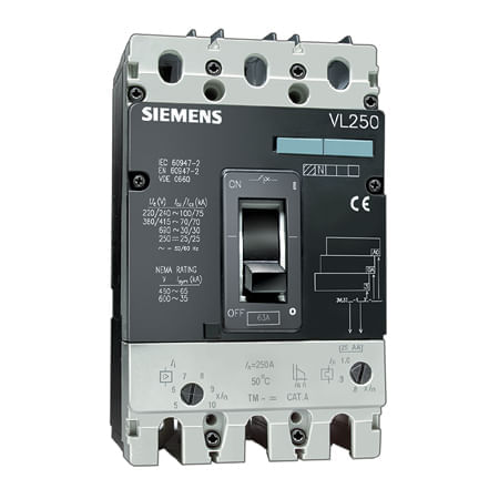 Disjuntor I.Tripolar 3VL3720-1DC36-OAAO REG.160-200A - Siemens