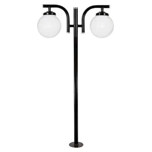 Poste Ornamental C/2 Globo 15x30 Leitoso 1,74mt Preto Ip-54 Ref.178199.01 - Blumenau