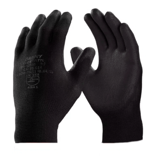 Luva De Nylon C/Banho Poliuretano Preta Ca 29014  - Danny