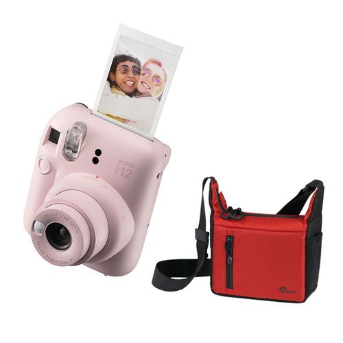 Câmera instantânea Fujifilm Instax Mini 12 Rosa Gloss c/ Bolsa StreamLine 100