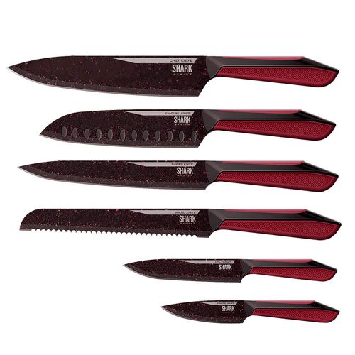 Conjunto de Facas Ichef Polishop - Shark Series - Special Cut - Red Duo