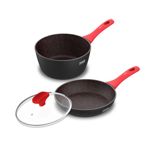 Panelas Polishop Ichef Home com Tampa - Sauce e Sauté Petit 20cm - Vermelha