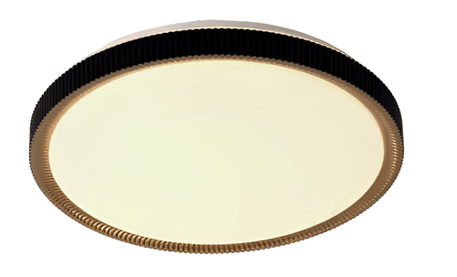 Plafon Nate 2 Redondo Led 41W 3000K Biv.49CM Preto C/Dourado Ref.1943 - ADN+