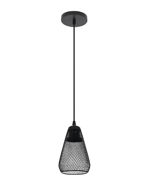Pendente Cage Preto 12 X 20CM 60W P/1 E-27 Ref. Pcage-Preto - GMH