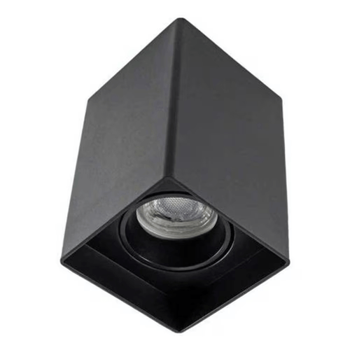 Plafon Sobrepor Quadrado Tower Face Recuada 7x7x11CM P/1 Dic.GU10 PT SE-385.2526 - Save Energy