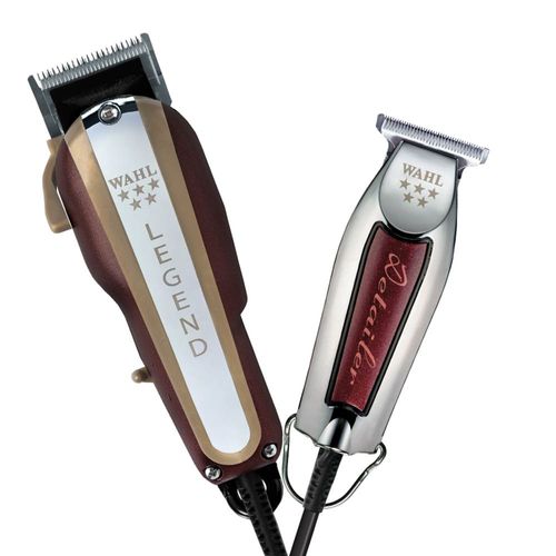 Kit Máquina de Cortar Cabelo Wahl Legend e Maq. Acabamento Detailer 220v