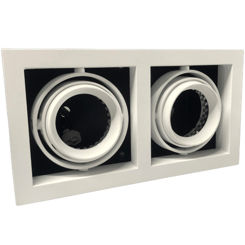 Spot Dicroica Quadrado P/ 2 Lâmpadas Dicroica Br Tex Blank 360g Ref. 400/2 - Dimlux