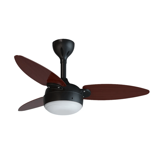 Ventilador Teto Elluz Inverter Bivolt Preto 3Pas Tabaco C/Controle Remoto Ref.11186 - Ventisol