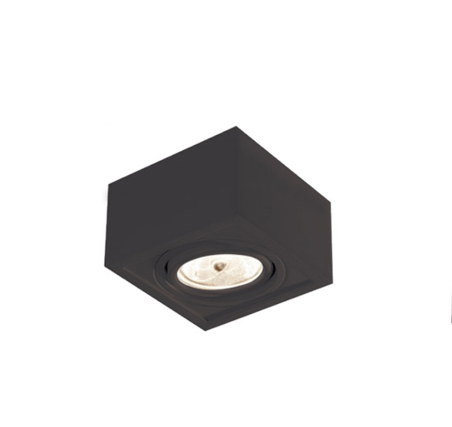 Plafon Box Sobrepor Preto 117X117X105MM P/1 Lâmpada GU10 Ref.IN40121PT - New Line