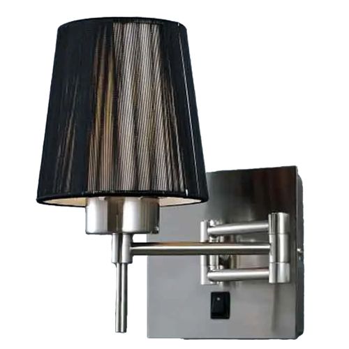 Arandela Nina Articulada C/Cupula Preta 21 X 13 X 34cm P/1 E27 Ref.1415 - AdnMais