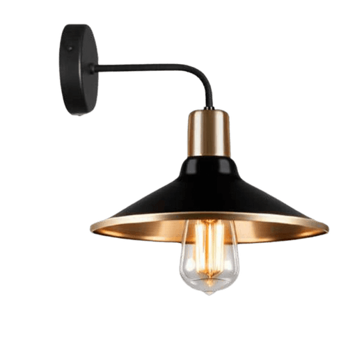 Arandela Alumínio Retro P Preto FoscoXCobre P/1 Lâmpada E-27 24,5x25CM Ref.15061 - Nobre Luminárias