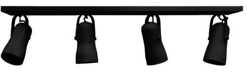 Spot Sobrepor Quadruplo 80CM Preto P/4 Lâmpadas E-24 Ref.165 - Airoluz