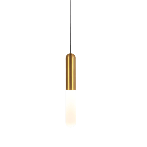 Pendente Capsule Billet Dourado C/Acrílico Fosco 38X260X2000MM P/1-GU10 Ref. PD-1787 - TKS