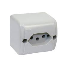 Tomada Externa Univ. 2P+T 10A Retangular Branco Cod. 009997 Novo ABNT - Pial