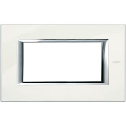Placa 4 Posto 5x2 Axolute Bianco Limoges MH HA4804BG - Bticino