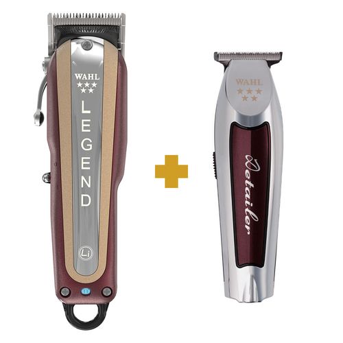 Kit Máquina de Cortar Cabelo Wahl Legend Cordless Bivolt + Máquina de Acabamento Wahl Detailer Cordless Li Bivolt