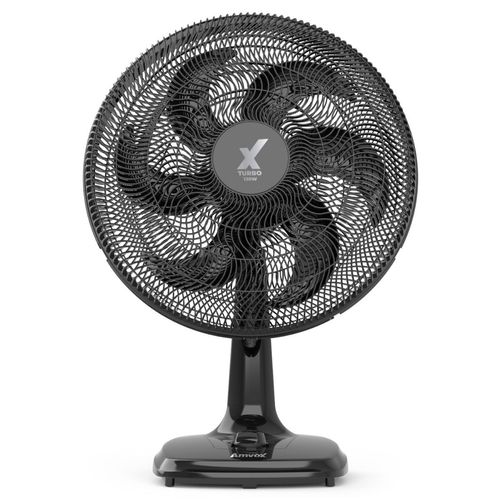 Ventilador de Mesa Amvox 50CM AMV 4126 TURBO 6 Pás 3 Vel 130W Black 110V