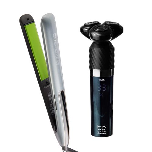 Barbeador Elétrico Shaver Touch be emotion men e Prancha de Cabelo Shine Nutrah Be Emotion
