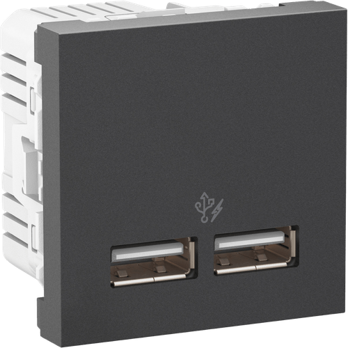 Conjunto Tomada C/ 2 USBs 2.1A 127/220V Grafite Orion Ref. S70647394 – Schneider