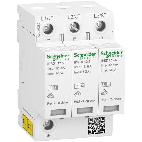 Para Raio DPS 3P 50KA 350V IPDR12,5R CL 1+2 Sinalização Remota A9L16382 - Schneider