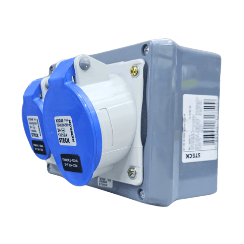 Quadro Sobrepor C/ 1 Tomada Ind. N3046 + 1 Tomada Ind. N3246 Cód. S304141 – Steck