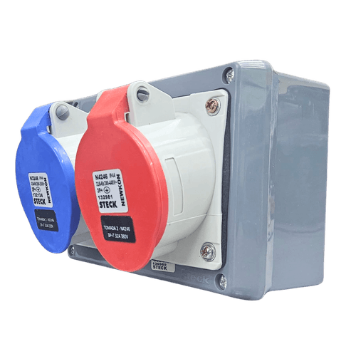 Quadro Sobrepor C/ 1 Tomada Ind. N3246 + 1 Tomada Ind. N4246 Cód. S304151 – Steck