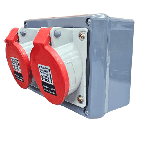 Quadro Sobrepor C/ Tomada Industrial 2xN5046 IP-44 Cód. S304132 – Steck