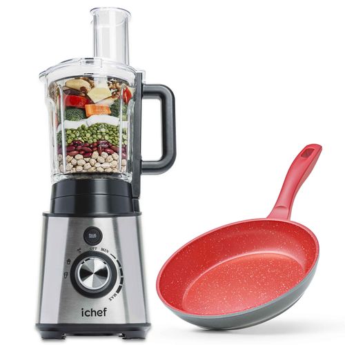 Multiprocessador Power Nutri Revolution Ichef e Panela Polishop Sauté Grand Vermelha 24cm