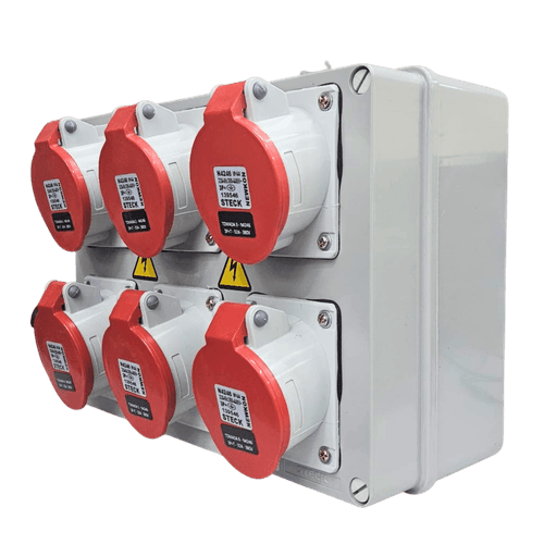Quadro Sobrepor C/ Tomada Industrial 6xN4246 IP-44 Cód. S322107 – Steck