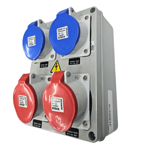 Quadro Sobrepor C/ Tomada Industrial 2xN4249 + 2xN4246 IP-44 Cód. S231121 – Steck