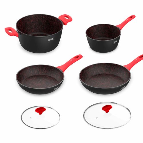 Super Combo Ichef Home Vermelha 4 panelas e 2 tampas