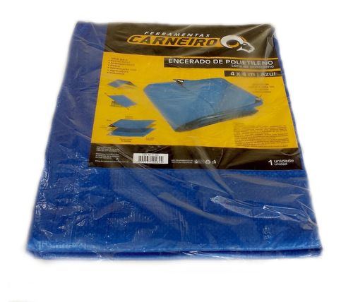 Lona Plástica Multiuso 5x5 metros Azul c/ilhoses - Pct c/1